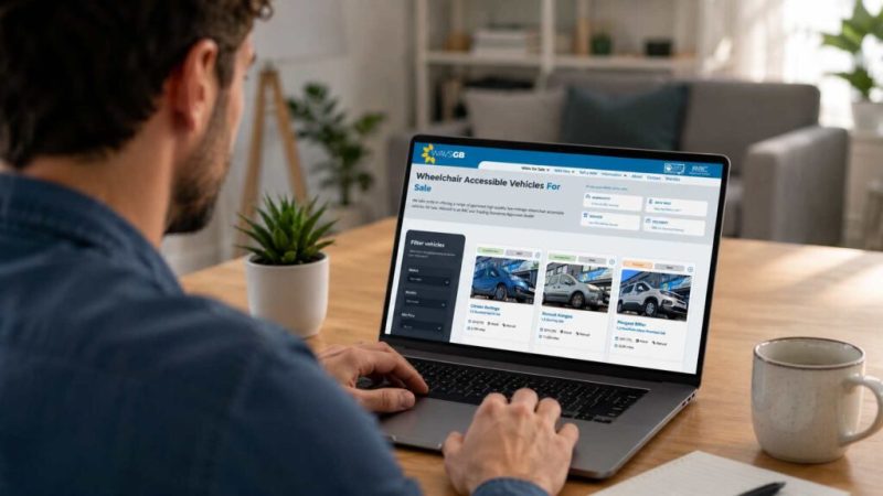 a gentlemna using the wavsgb.com website to search for a used wheelchair vehicle.
